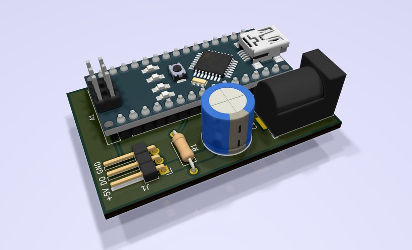 3D rendered PCB