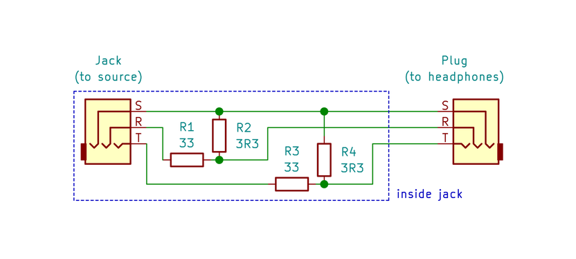 Circuit diagram for the headphone adapter